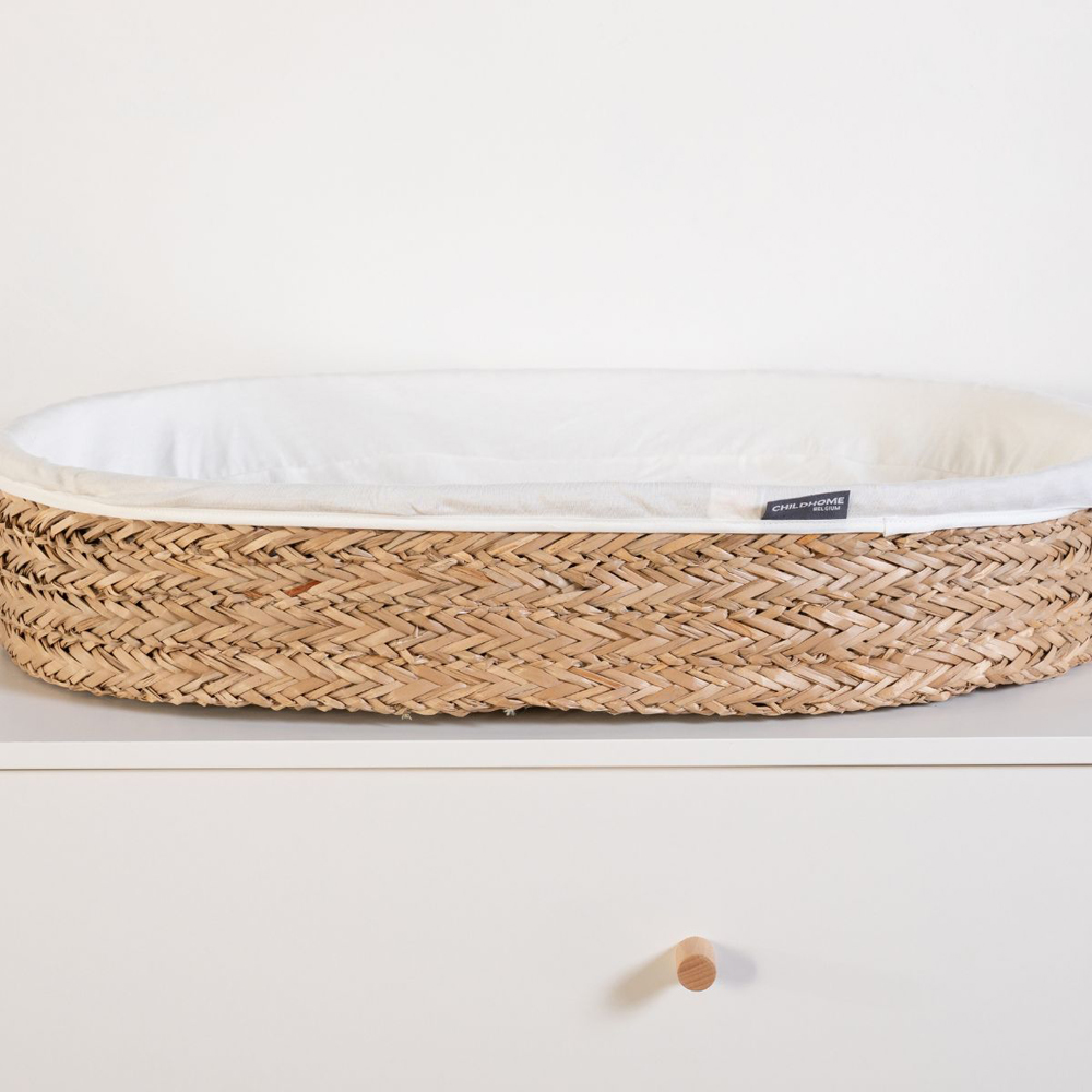 Panier à langer en jonc tressé avec matelas (70 x 50 cm) (Childhome) - Image 6