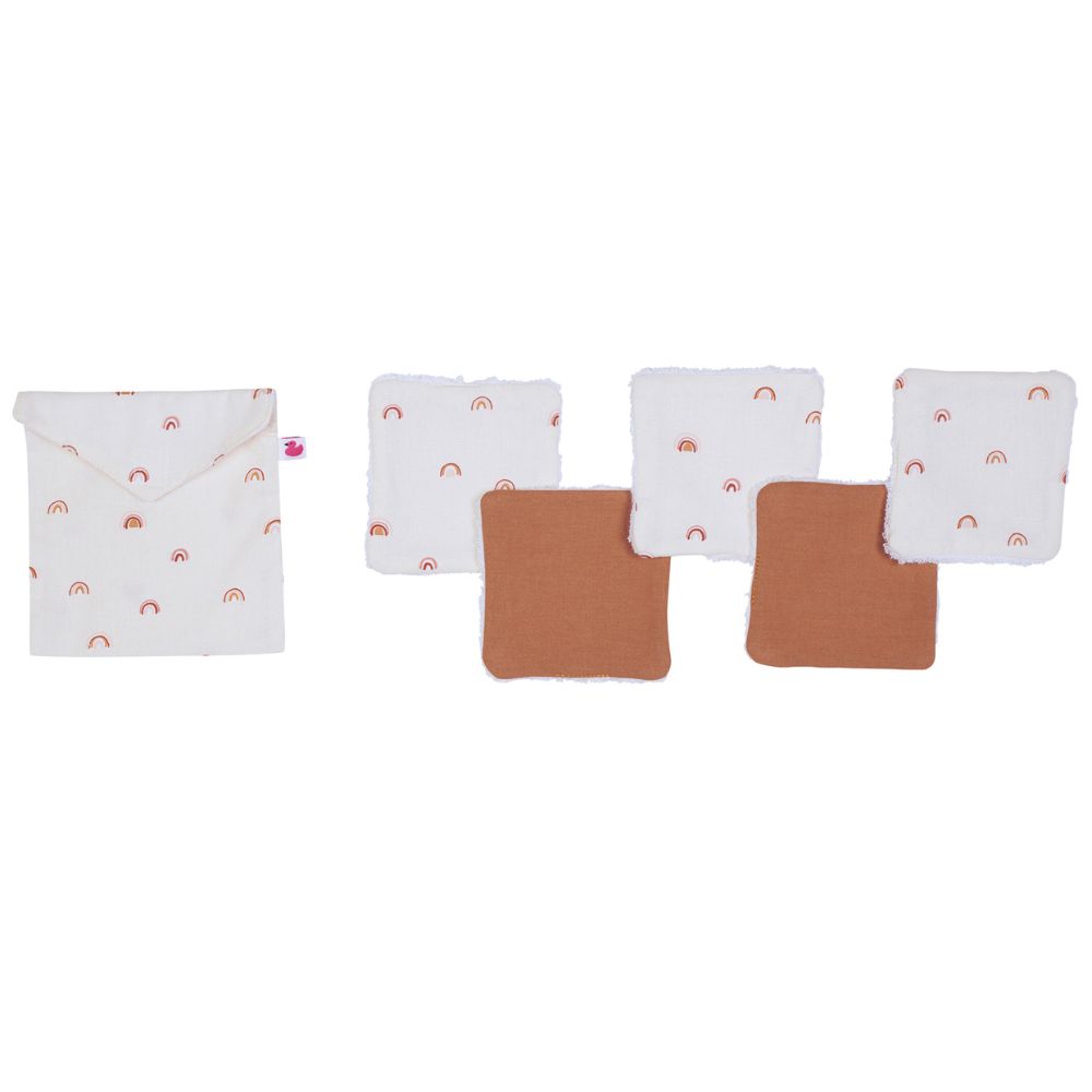 BB & Co - Lot de 5 lingettes lavables Arc-en-ciel