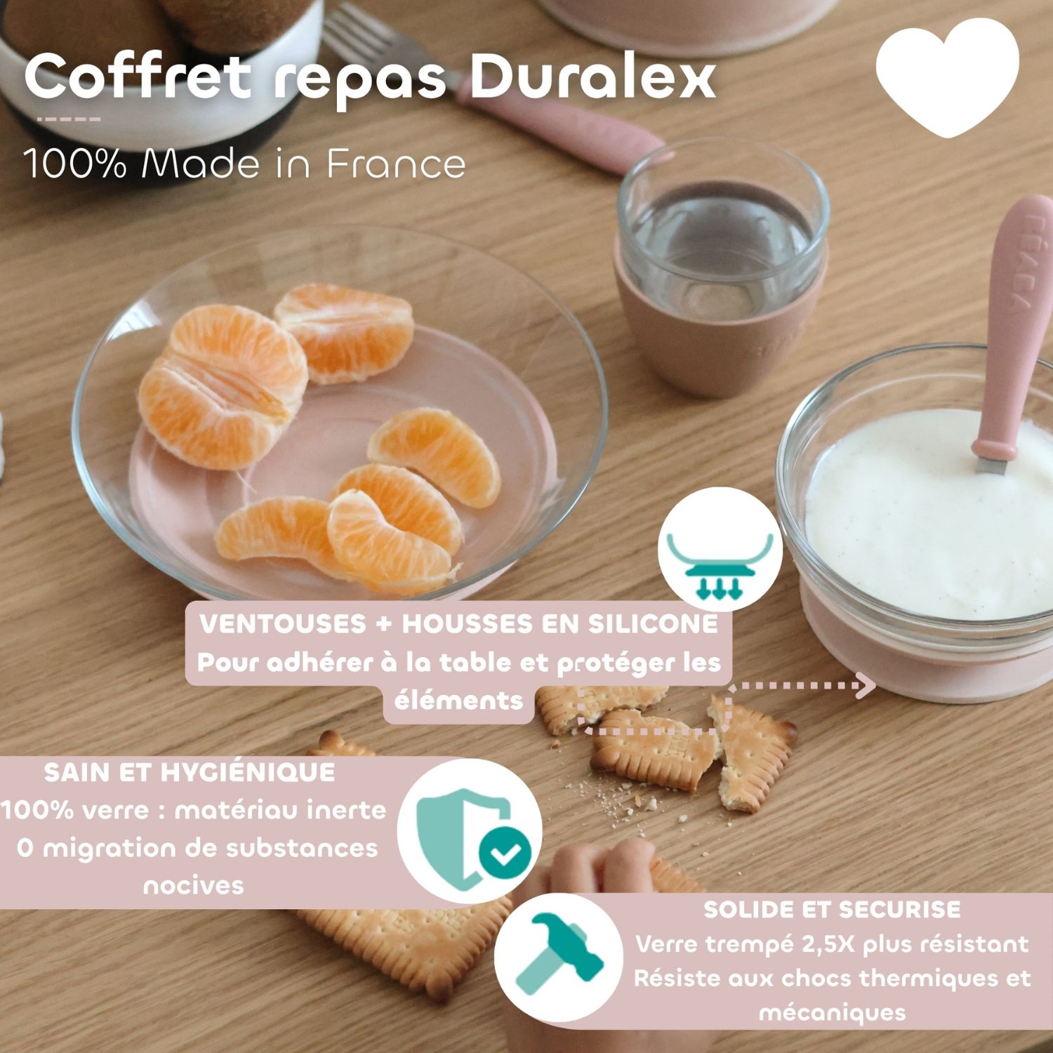 Coffret repas en verre X DURALEX Natural (Béaba) - Image 4