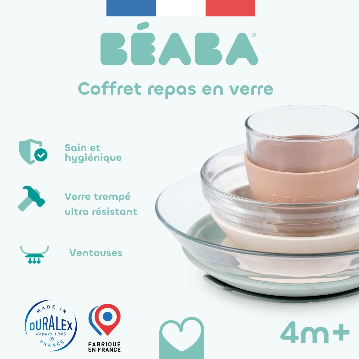 Coffret repas en verre X DURALEX Natural (Béaba) - Image 5
