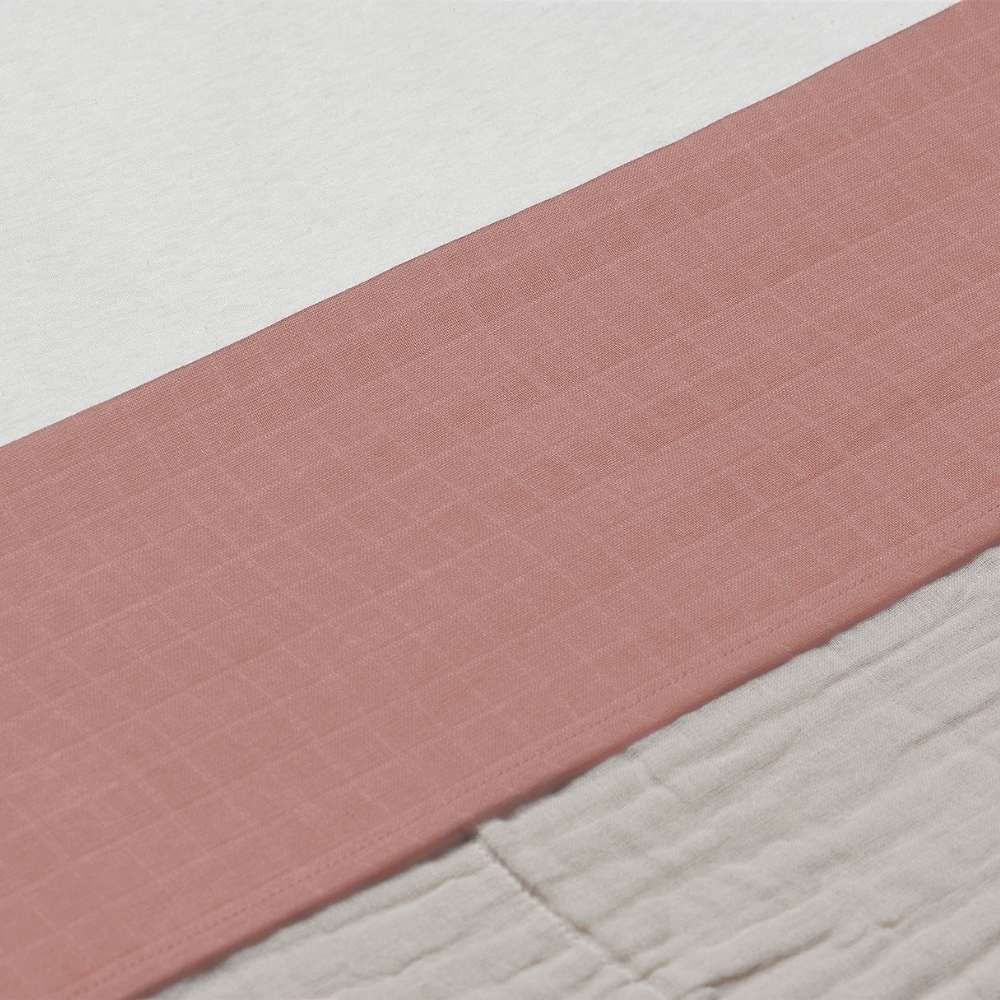Jollein - Drap de berceau en coton Wrinkled Rosewood (75 x 100 cm)