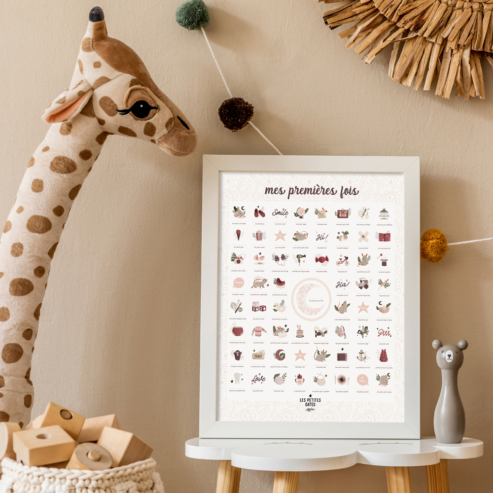 Affiche Mes Premières Fois Souris Poudre maman et papa (40 x 50 cm) (Les Petites Dates) - Image 2