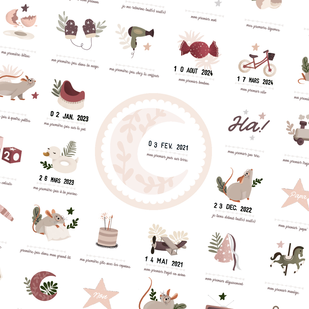 Affiche Mes Premières Fois Souris Poudre maman et papa (40 x 50 cm) (Les Petites Dates) - Image 4