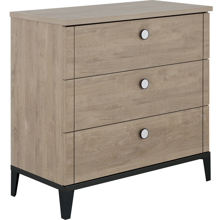 Commode à langer 3 tiroirs en chêne blond noir Marcel (Galipette) - Image 6