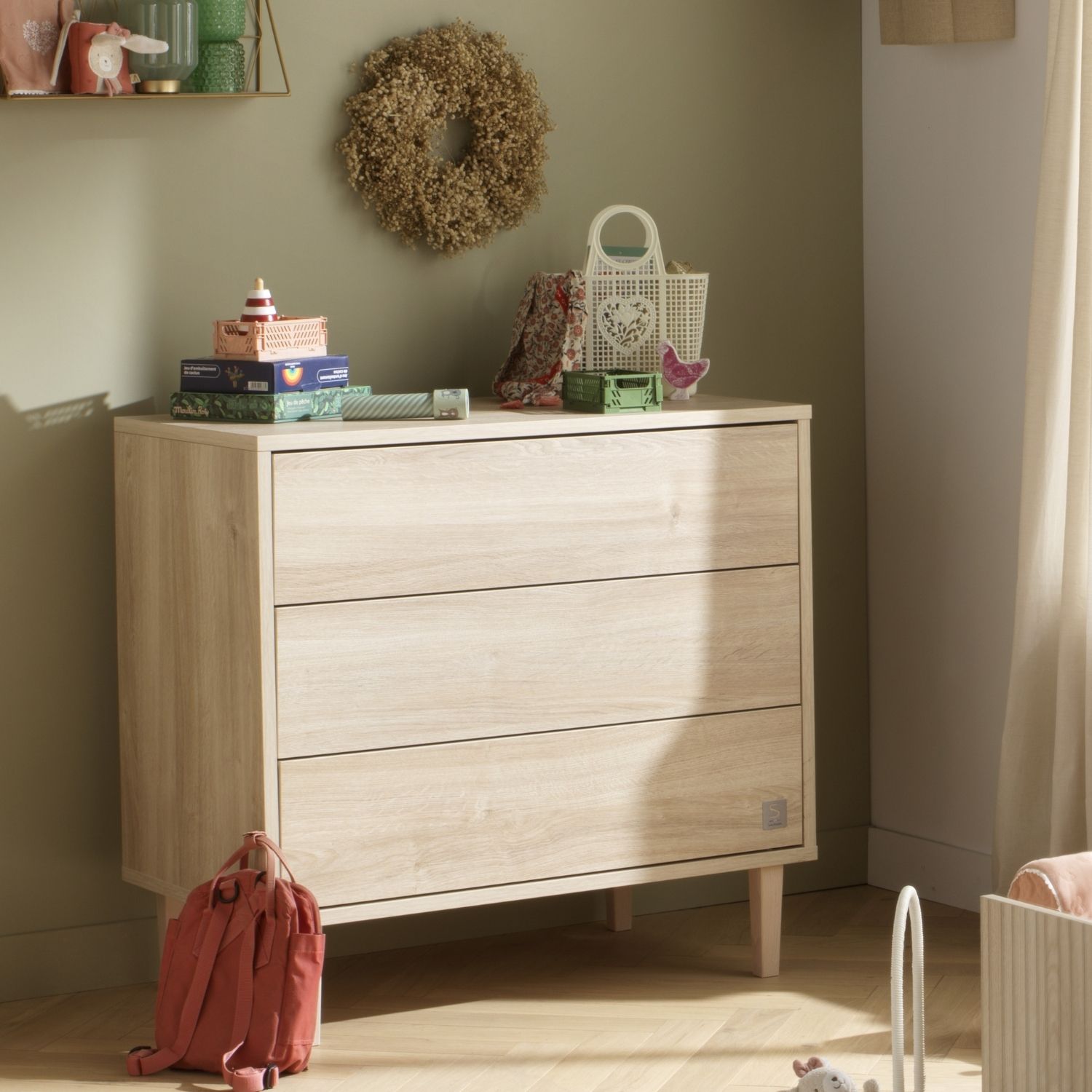 Sauthon - Commode 3 tiroirs Paloma Bois