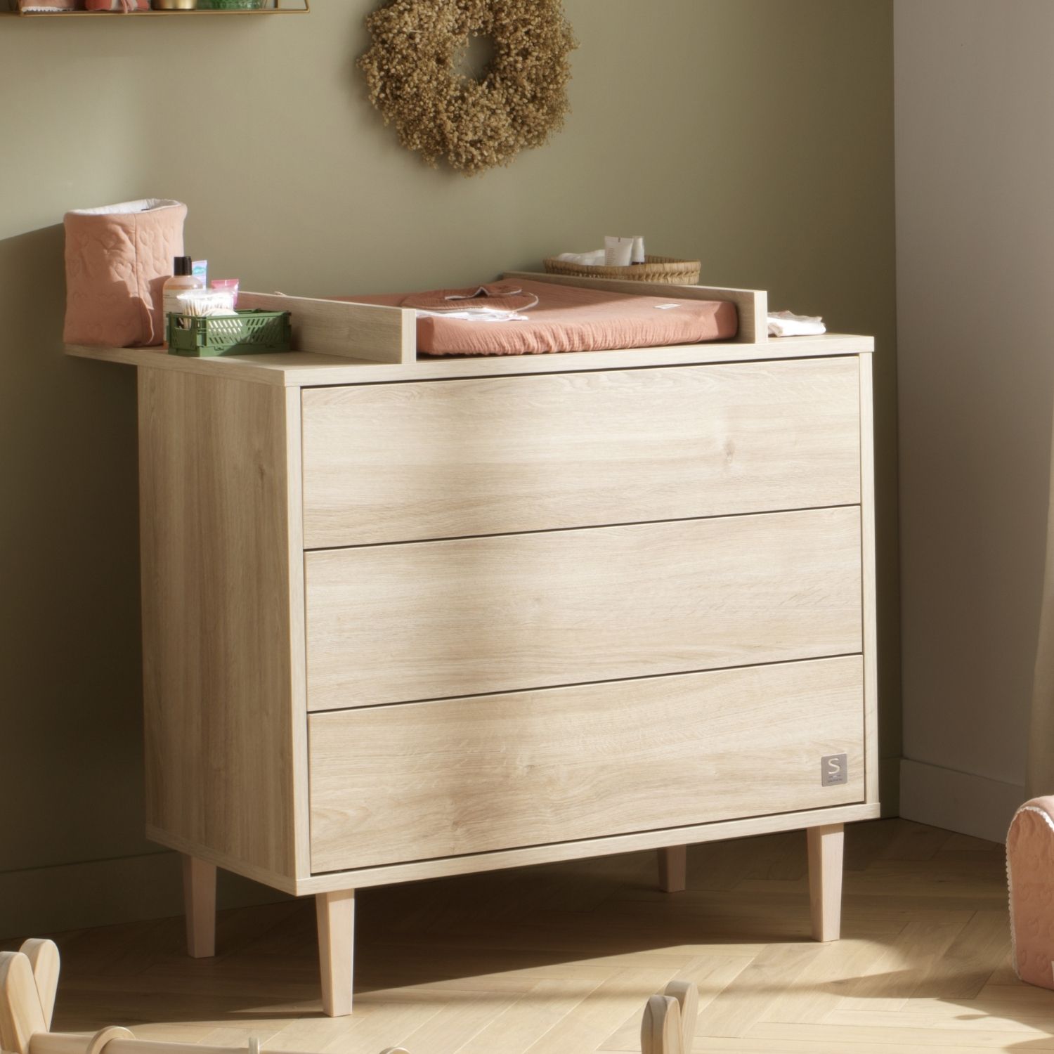 Commode 3 tiroirs Paloma Bois (Sauthon) - Image 2