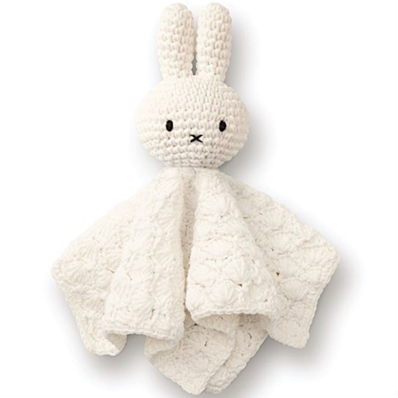 Doudou plat vintage Miffy blanc (Just Dutch) - Image 1