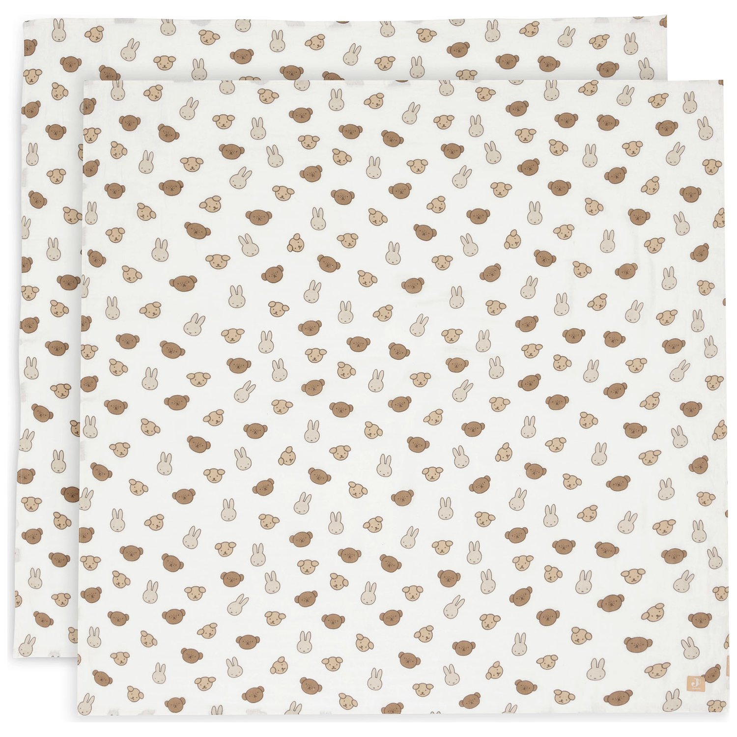 Jollein - Lot de 2 maxi-langes en coton Miffy and Friends (115 x 115 cm)