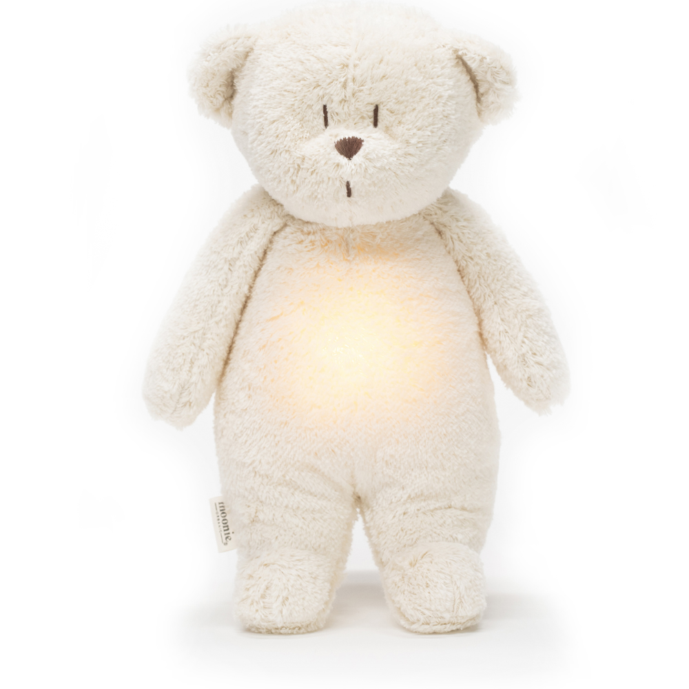 Peluche veilleuse Ours vintage blanc polaire (Moonie) - Image 1