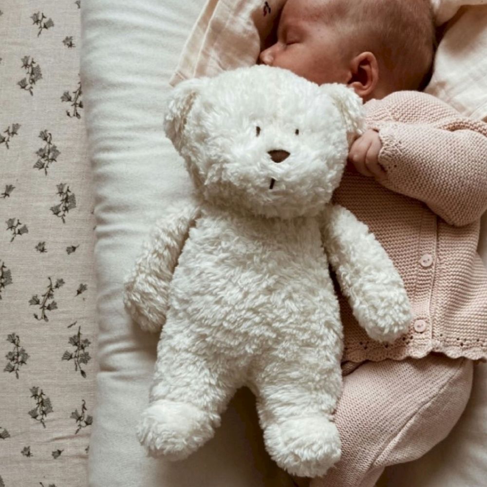 Peluche veilleuse Ours vintage blanc polaire (Moonie) - Image 3