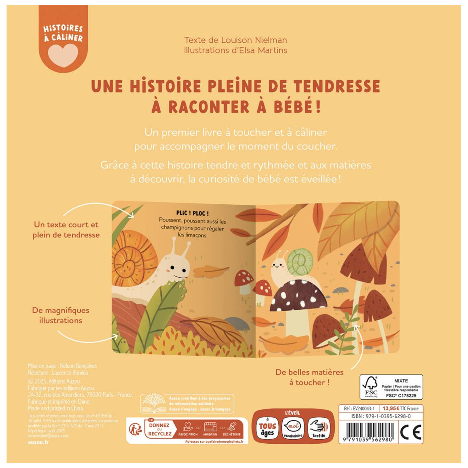 Auzou Editions - Livre Histoires à câliner Au cœur de la forêt