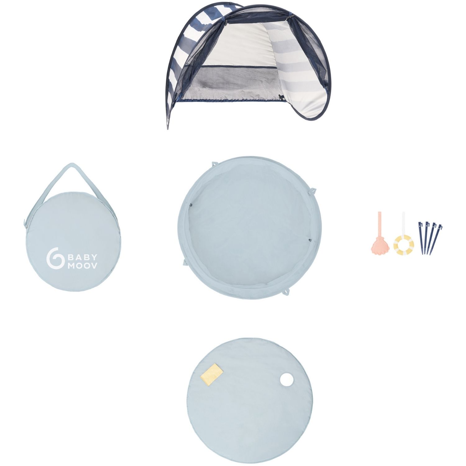 Tente anti-UV piscine 3 en 1 Aquani marinière (Babymoov) - Image 5