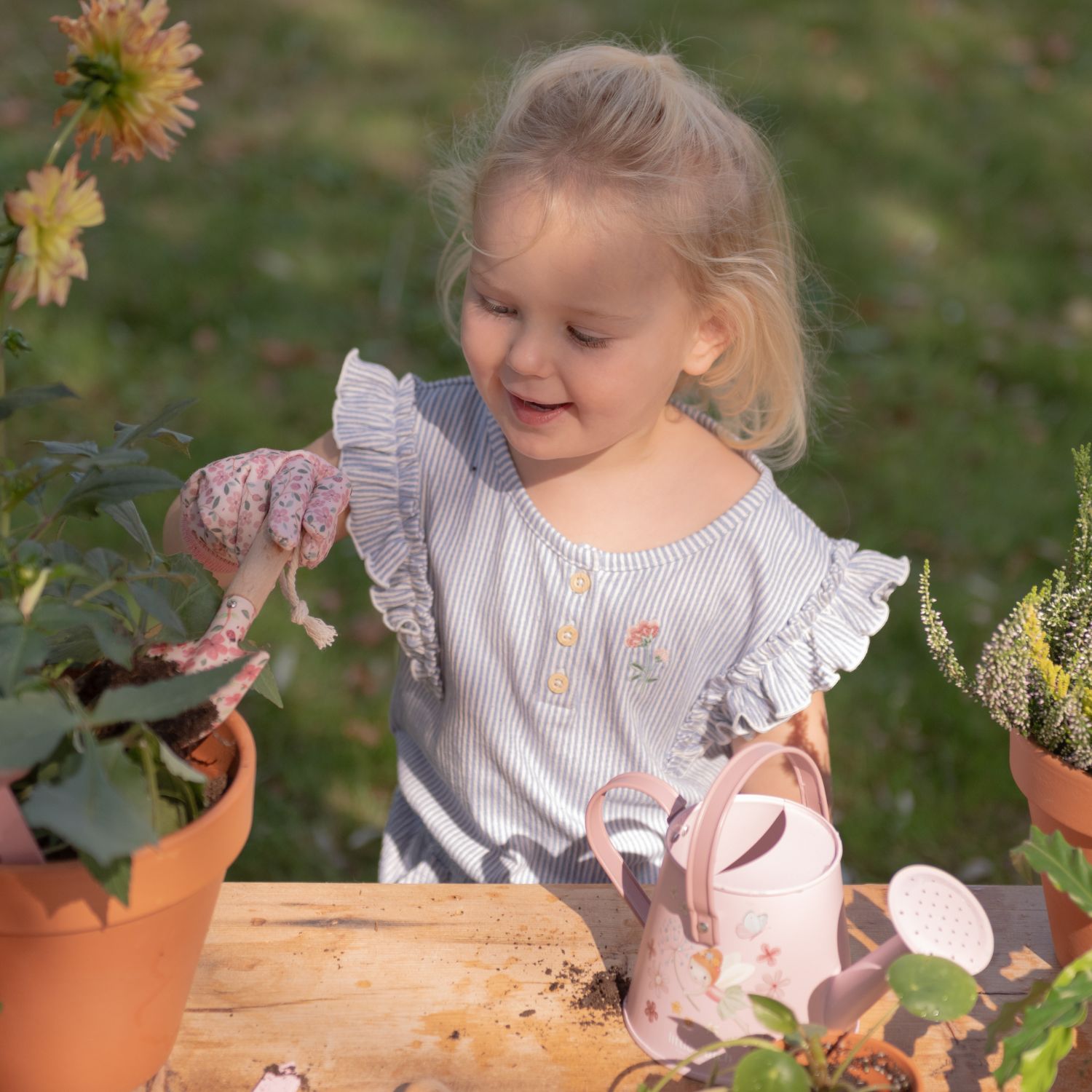 Coffret jardinage Fairy Garden rose (10 pièces) (Little Dutch) - Image 3