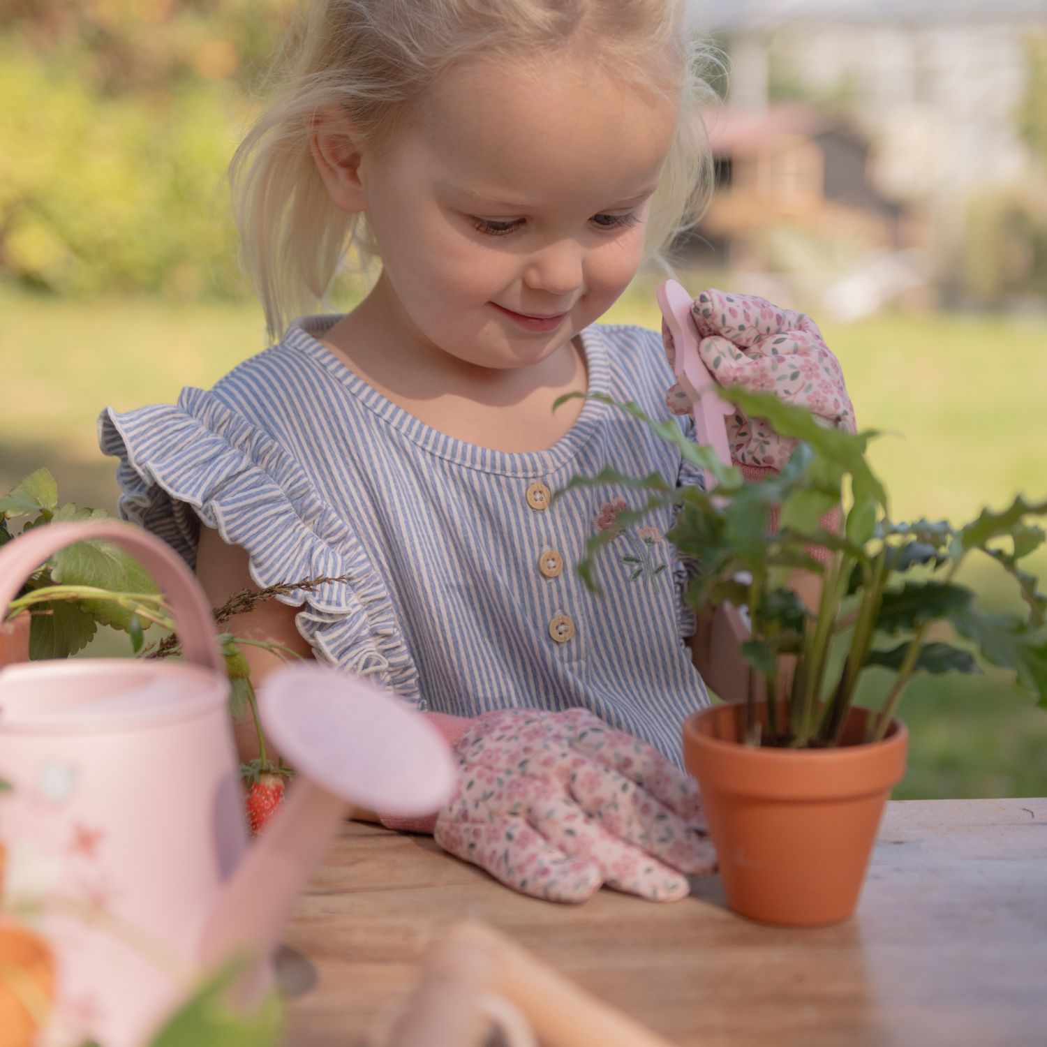 Coffret jardinage Fairy Garden rose (10 pièces) (Little Dutch) - Image 5