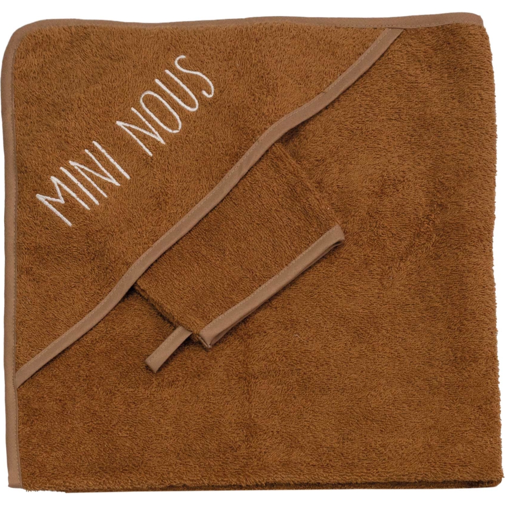 Cape de bain + gant Mini nous Camel (70 x 70 cm) (Trois Kilos Sept) - Couverture