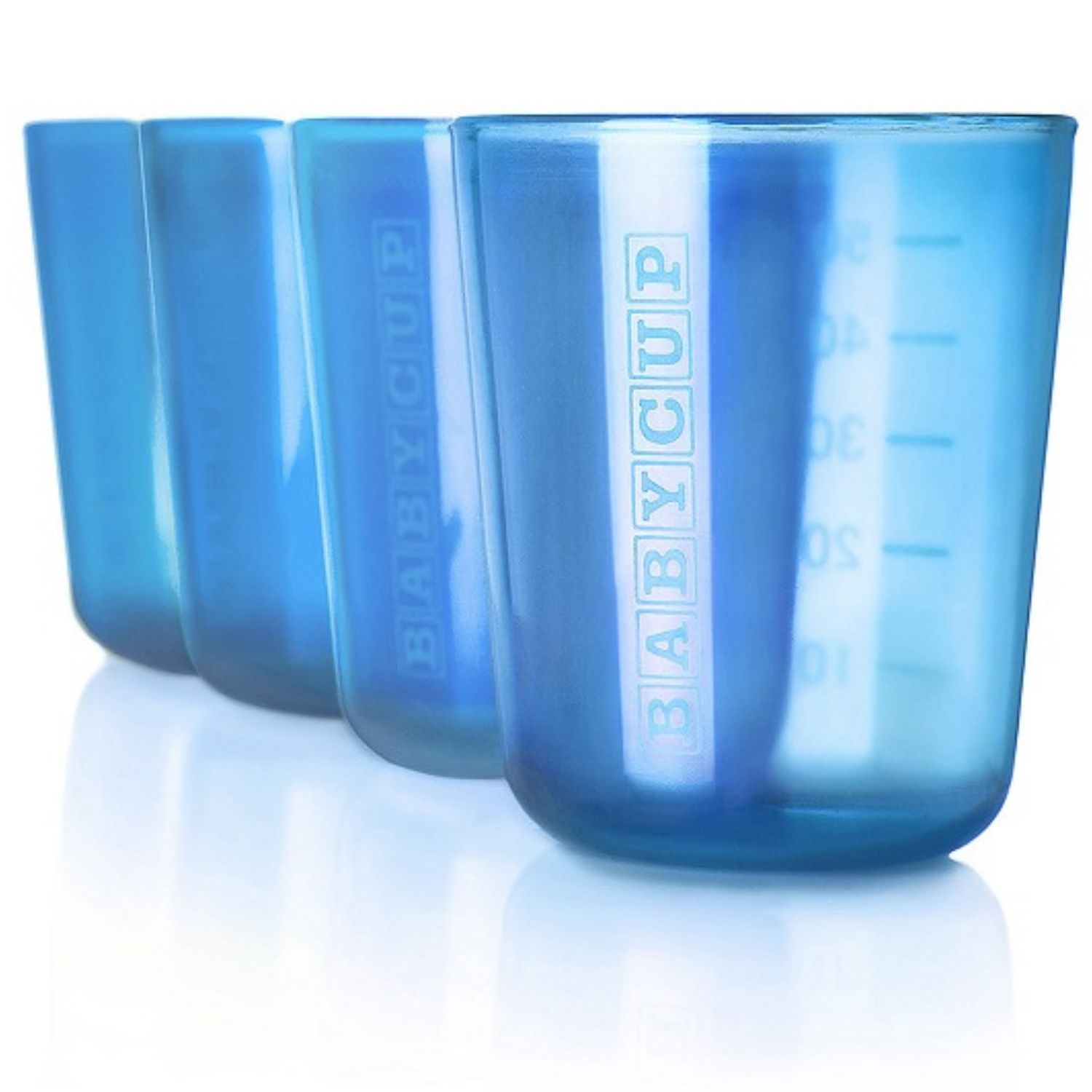 Babycup - Lot de 4 petites tasses bleues
