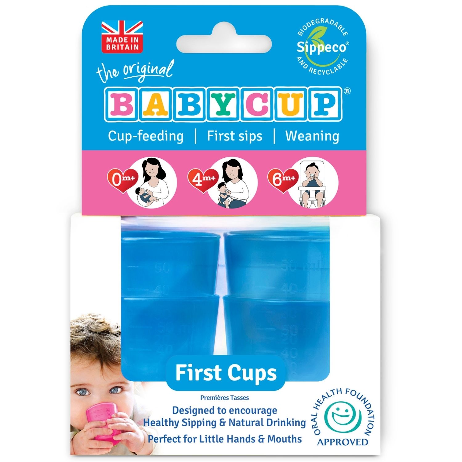 Lot de 4 petites tasses bleues (Babycup) - Image 2