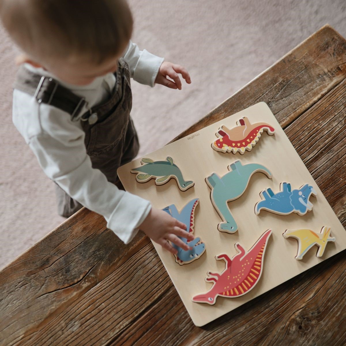Puzzle en bois Dino (7 pièces) (Mushie) - Image 2