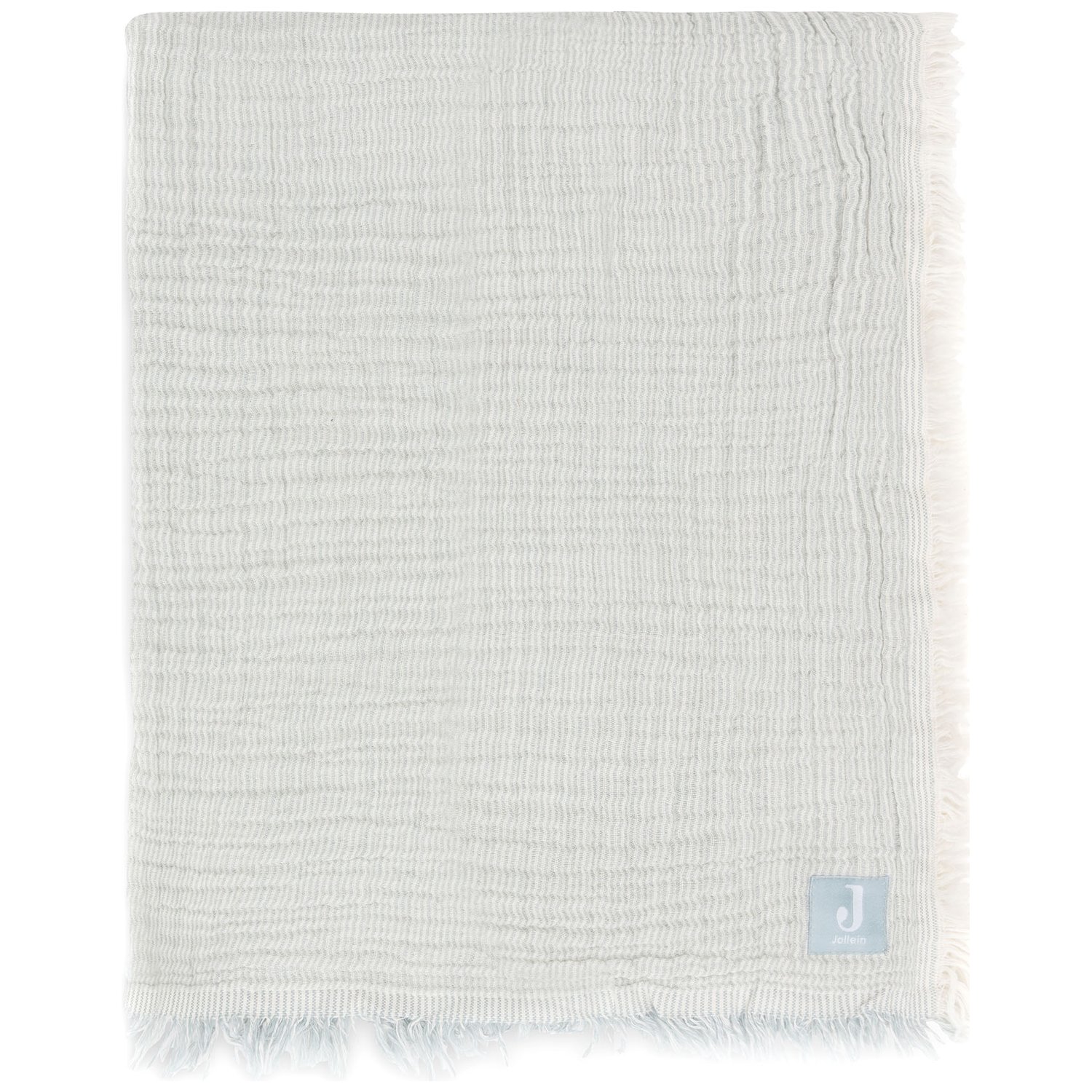 Couverture en gaze de coton Fringe Stripe Sea Green (120 x 120 cm) (Jollein) - Image 5
