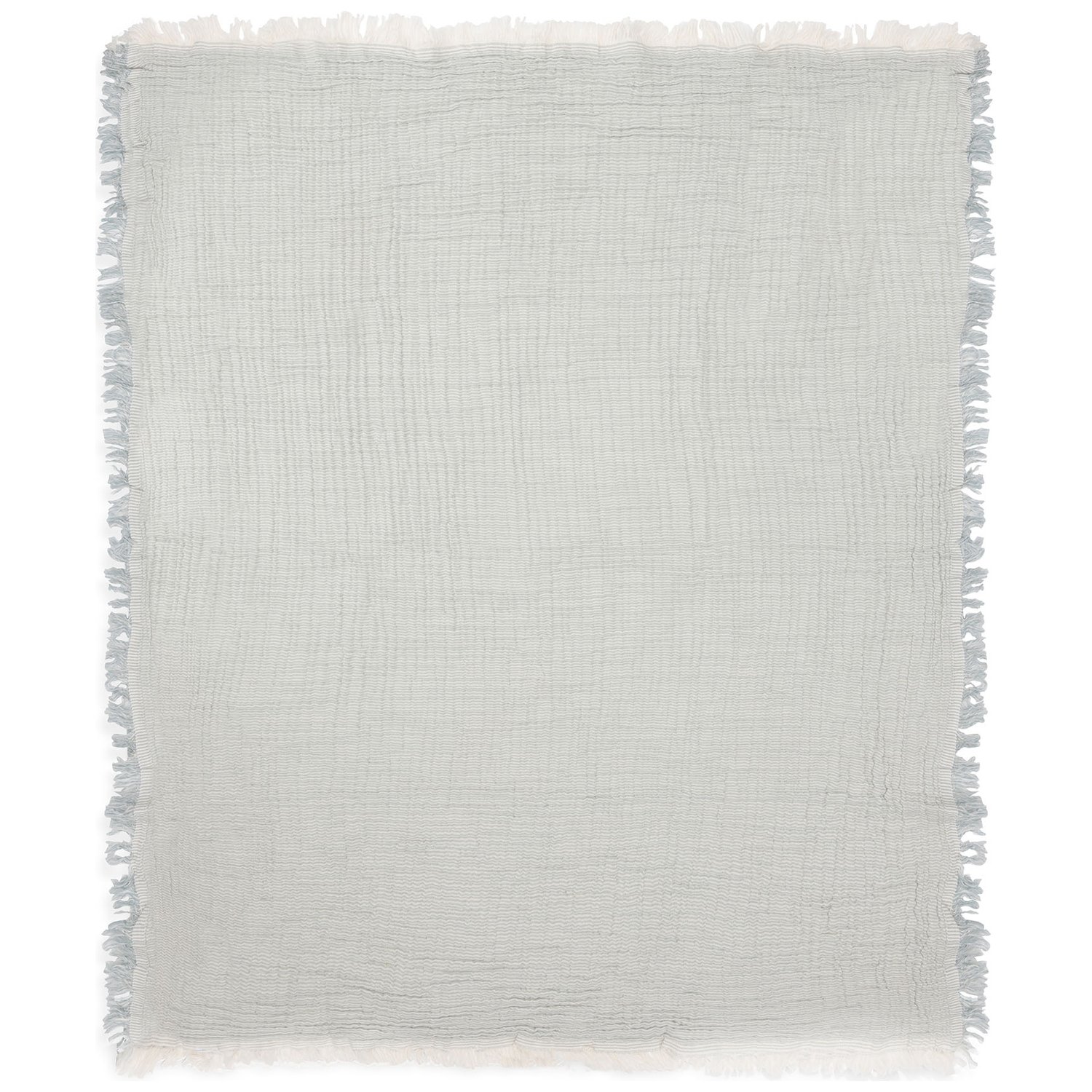 Couverture en gaze de coton Fringe Stripe Sea Green (120 x 120 cm) (Jollein) - Image 8