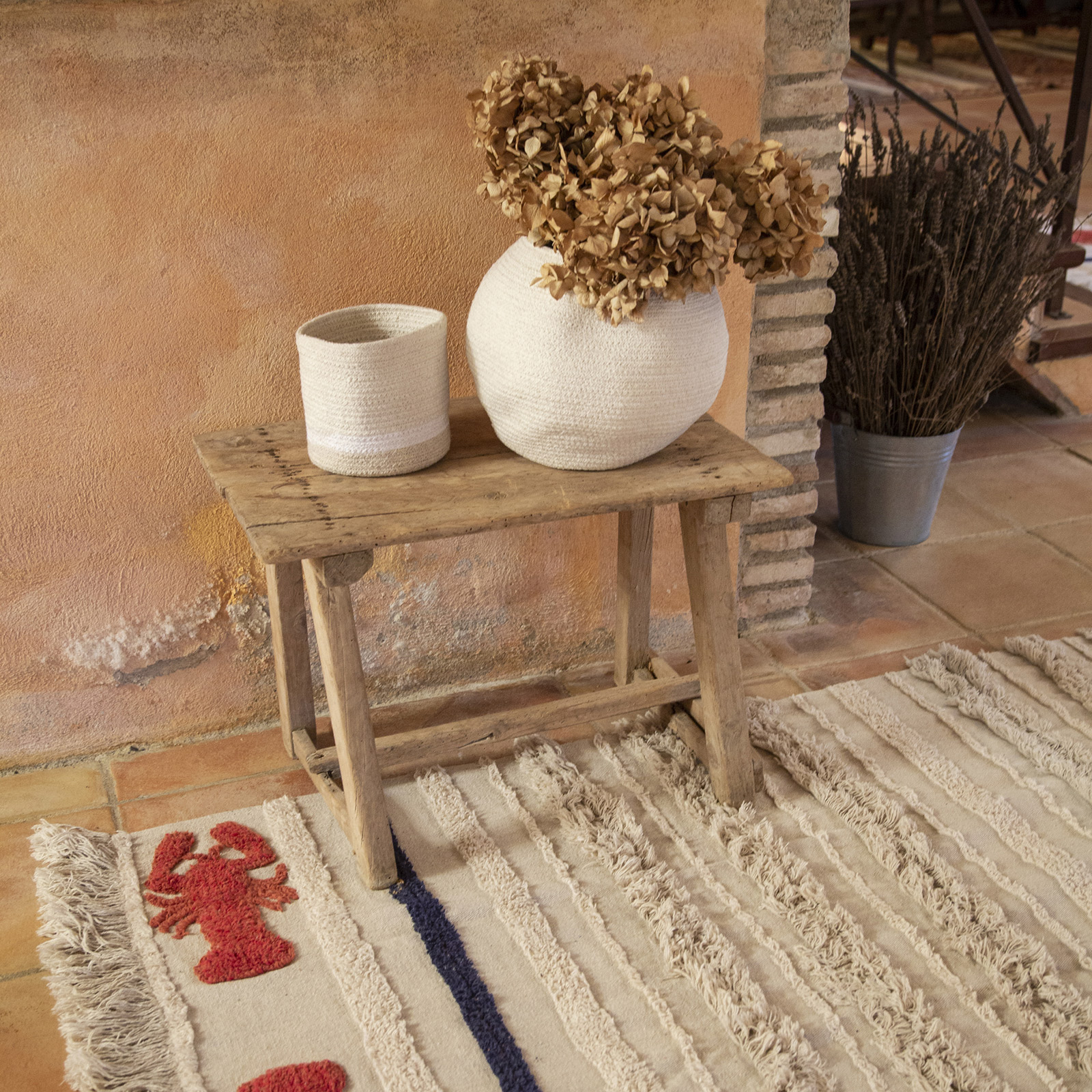 Panier de rangement en coton My Little Ones ivoire (15 x 15 x 15 cm) (Lorena Canals) - Image 4