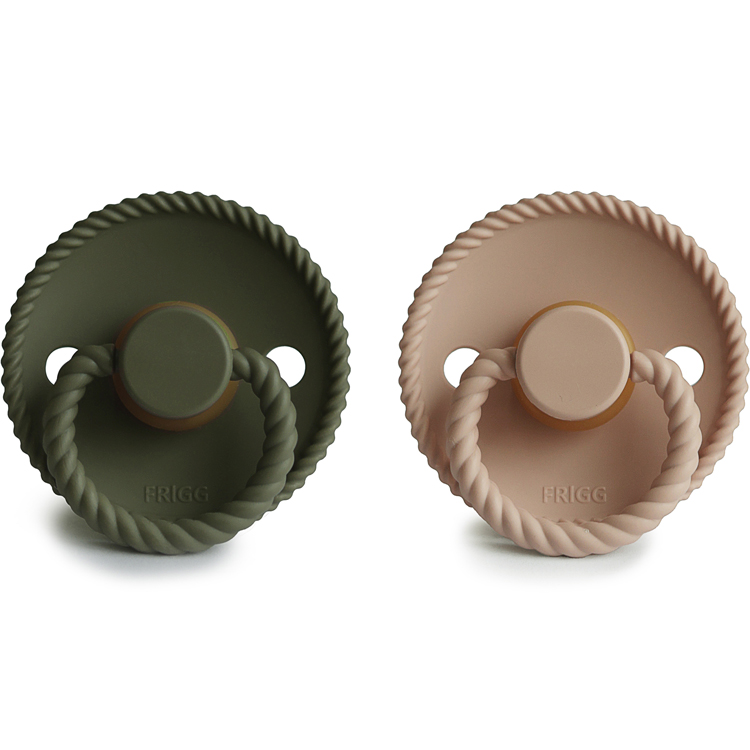 Lot de 2 sucettes en latex Rope Olive-Croissant (0-6 mois) (Frigg) - Image 2