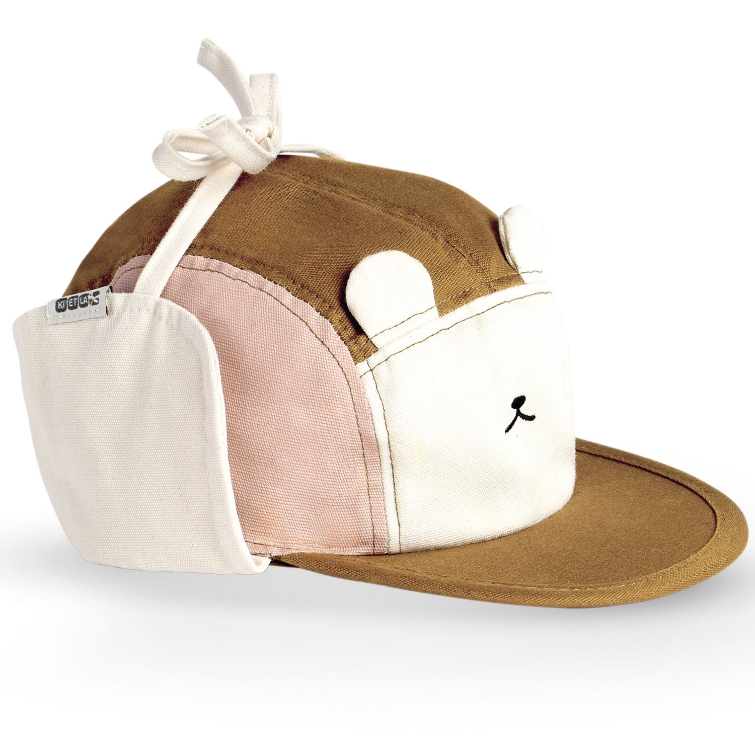 KI et LA - Casquette anti-UV Camper Ourson Rose et Brun (0-2 ans)