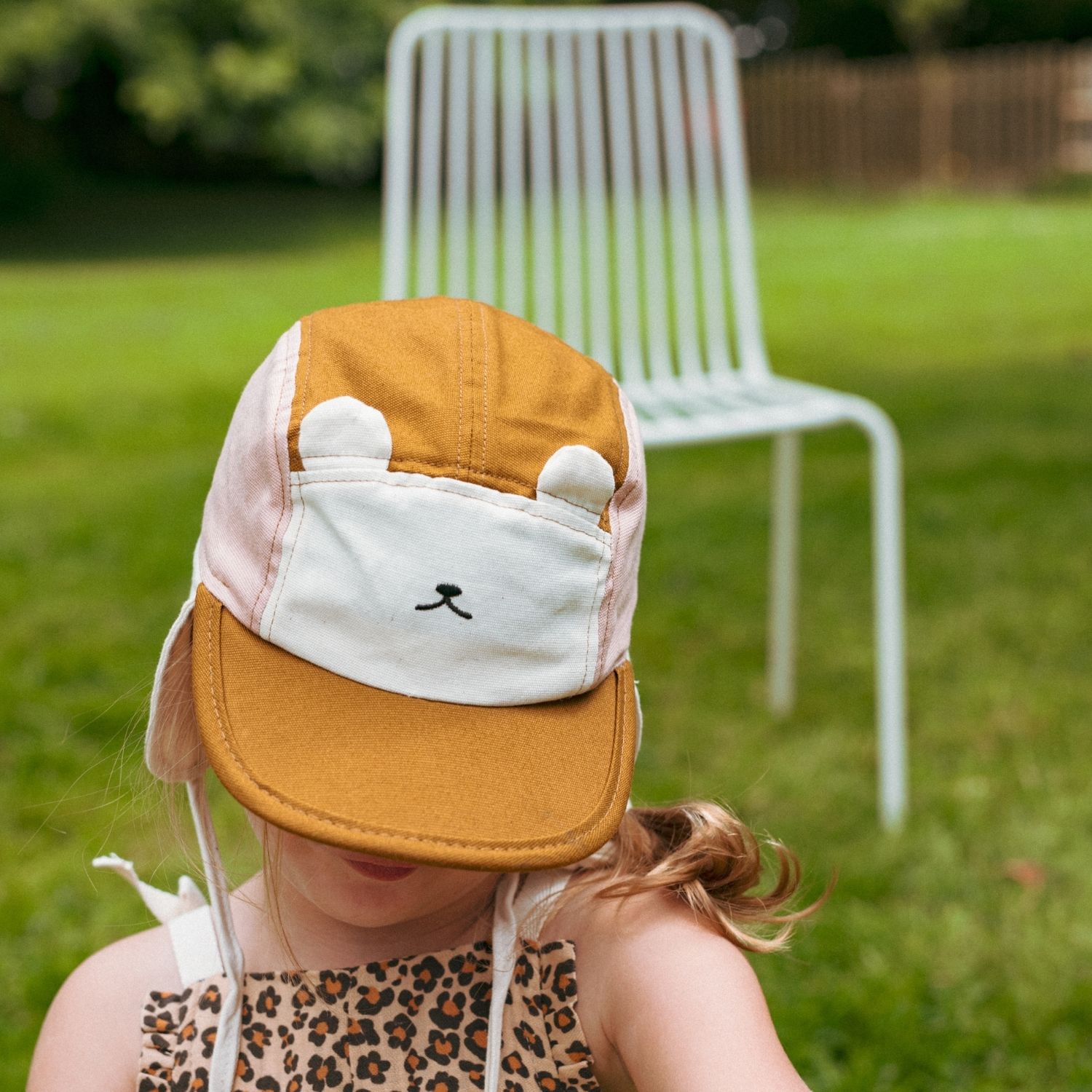 Casquette anti-UV Camper Ourson Rose et Brun (0-2 ans) (KI et LA) - Image 4