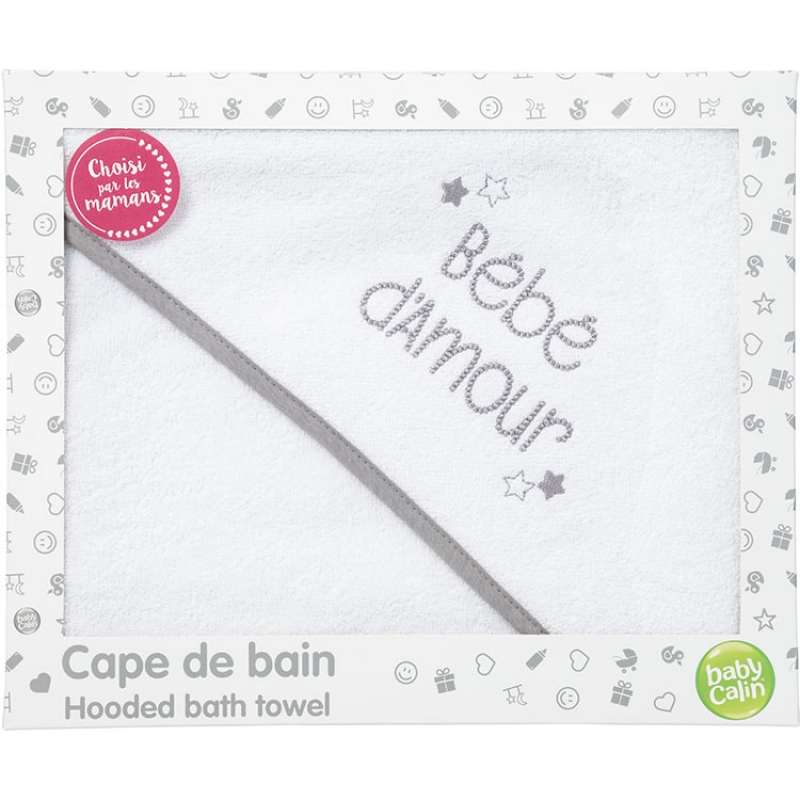 Cape de bain Bébé d'amour (100 x 100 cm) (Babycalin) - Image 2