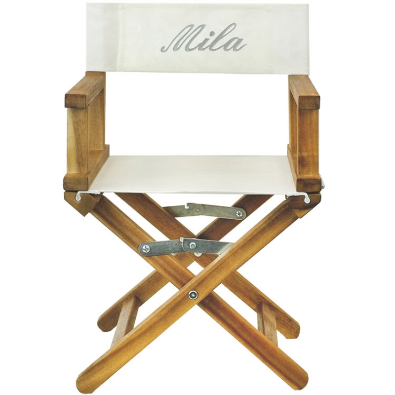 ANVIE - Fauteuil metteur en scène gris pieds bois (personnalisable)