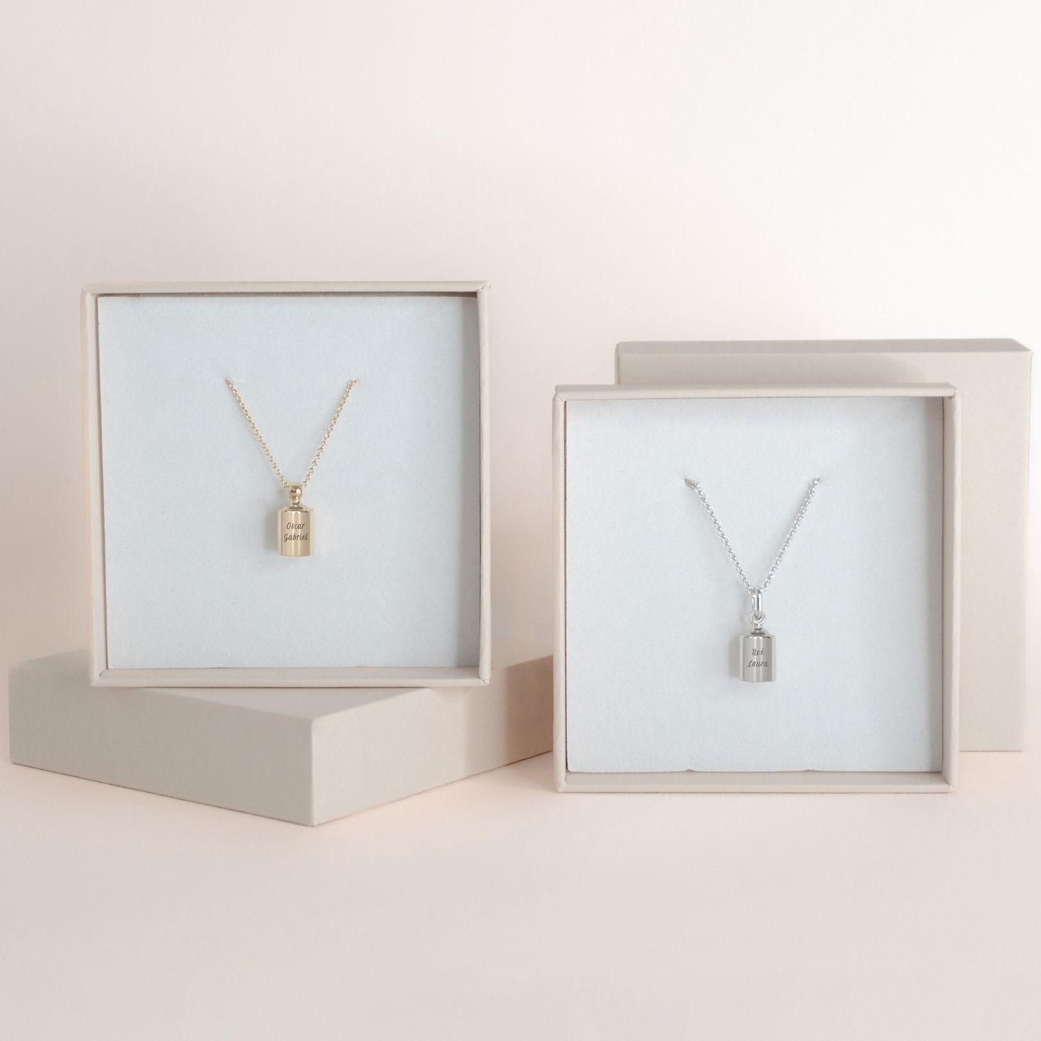 Mon Petit Poids - Coffret duo colliers Maman et Papa (plaqué or - argent rhodié)