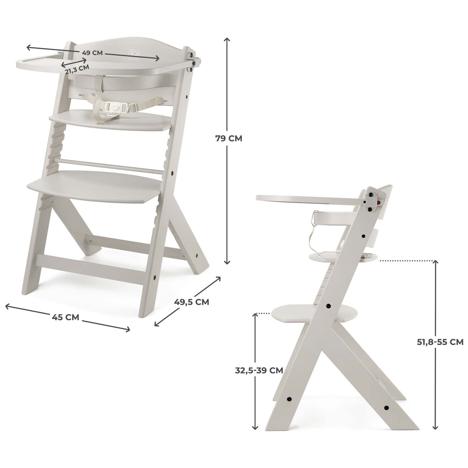 Chaise haute évolutive Enock Beige (Kinderkraft) - Image 8