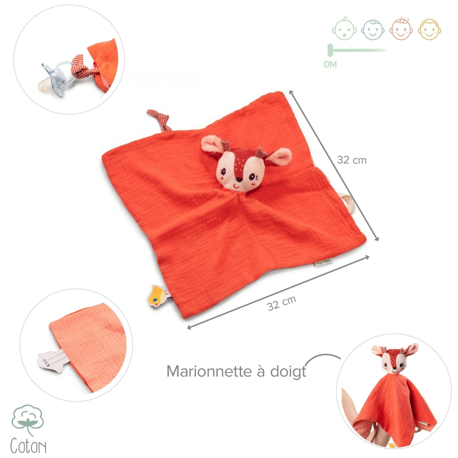 Doudou attache sucette éco Stella (32 cm) (Lilliputiens) - Image 8