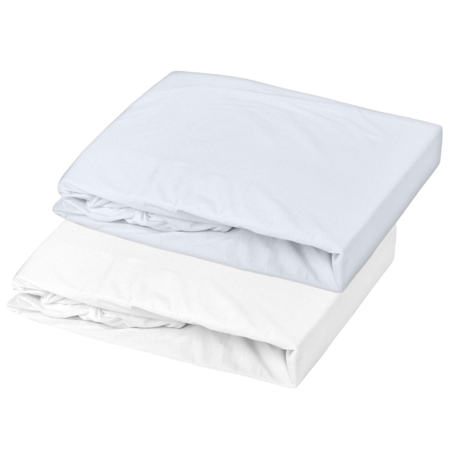 Mon P'tit Dodo - Lot alèse et drap housse Blanc-Light Blue (60 x 120 cm)