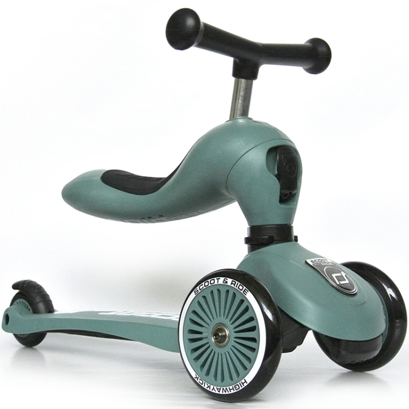 Porteur évolutif en trottinette Highwaykick 1 vert forêt - Reconditionné (Scoot And Ride) - Image 3