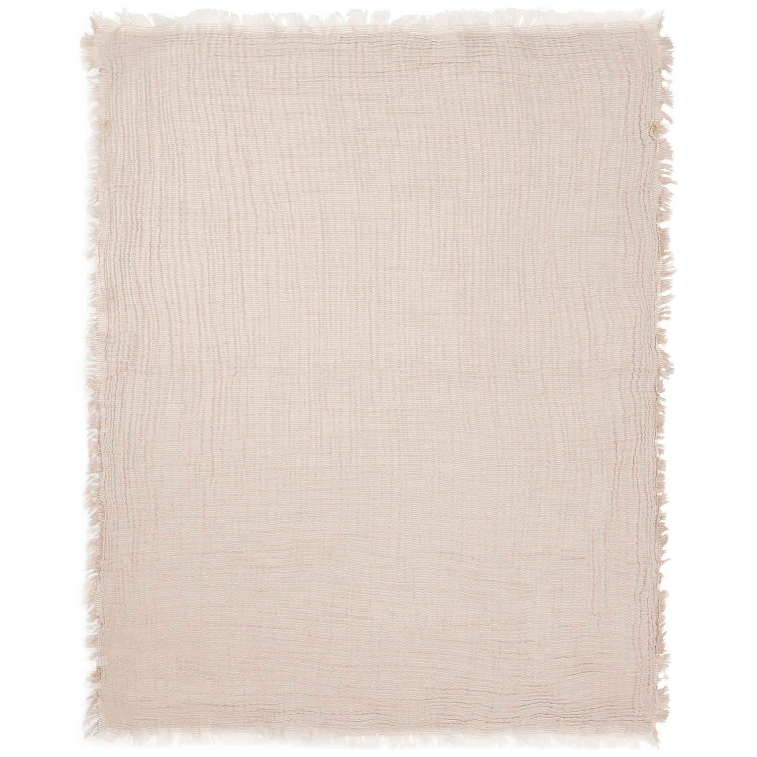 Couverture en gaze de coton Fringe Stripe Biscuit (75 x 100 cm) (Jollein) - Image 8