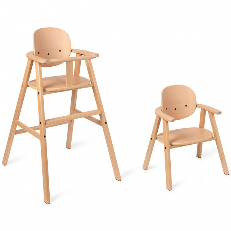 Chaise haute évolutive en bois Growing green 3 en 1
