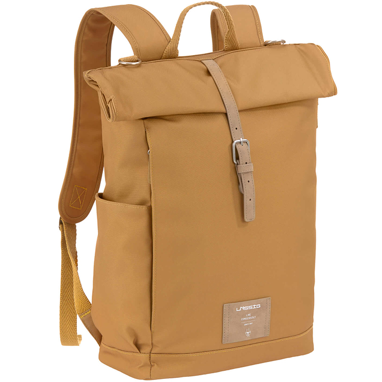 Sac à dos à langer en polyester recyclé Green label Rolltop curry (Lassig) - Image 4