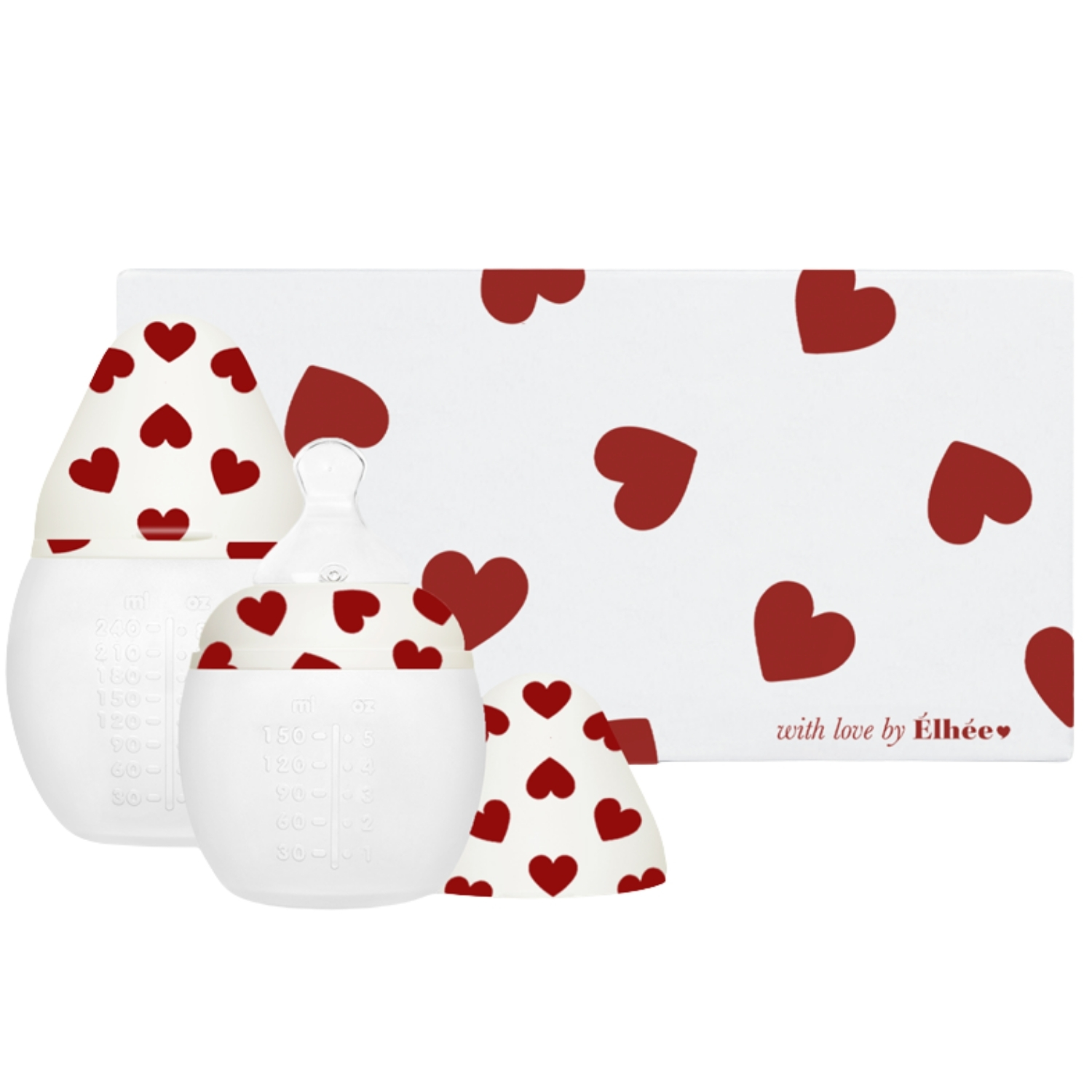 Coffret Full of Love Edition Limitée (2 biberons 150ml et 240ml et un lange) (Elhée) - Couverture