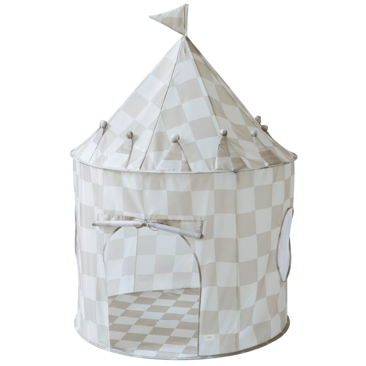 Tente de jeu en tissu recyclé Damier beige