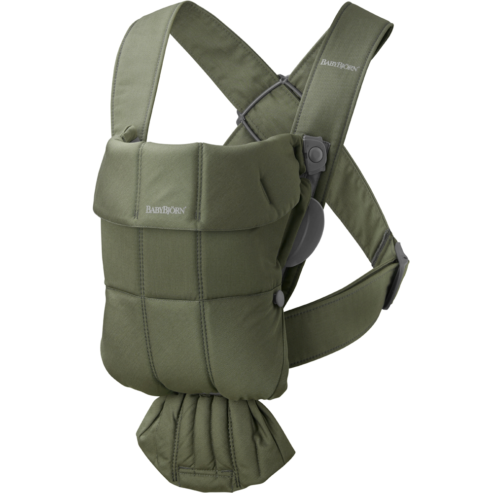 Porte-bébé Mini Tissé vert foncé (BabyBjörn) - Image 1