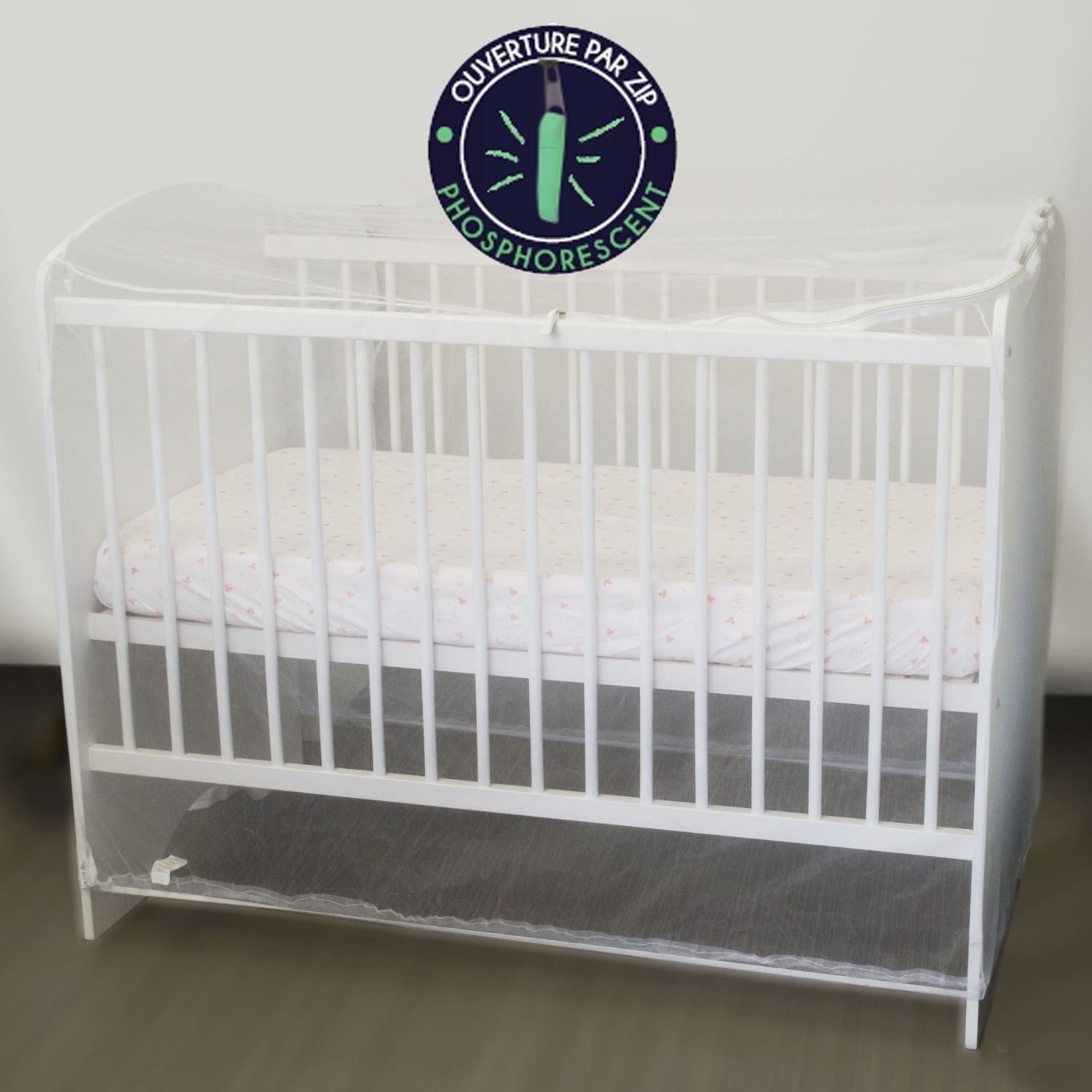 Moustiquaire intégrale adaptable (pour lit 60 x 120 et 70 x 140 cm) (Domiva) - Image 2