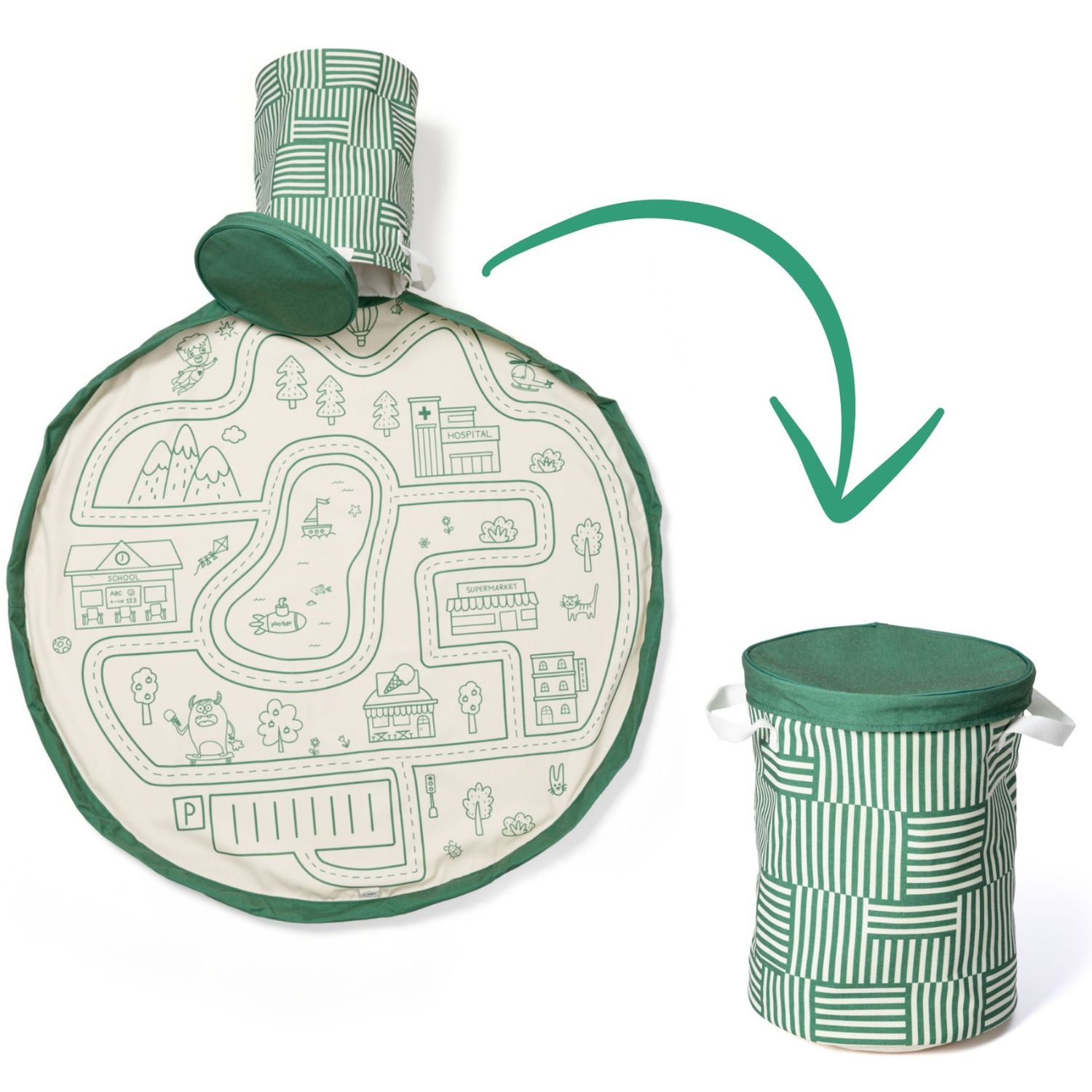 Sac de rangement et tapis de jeu 2 en 1 Soo Roadmap (Play & Go) - Image 1