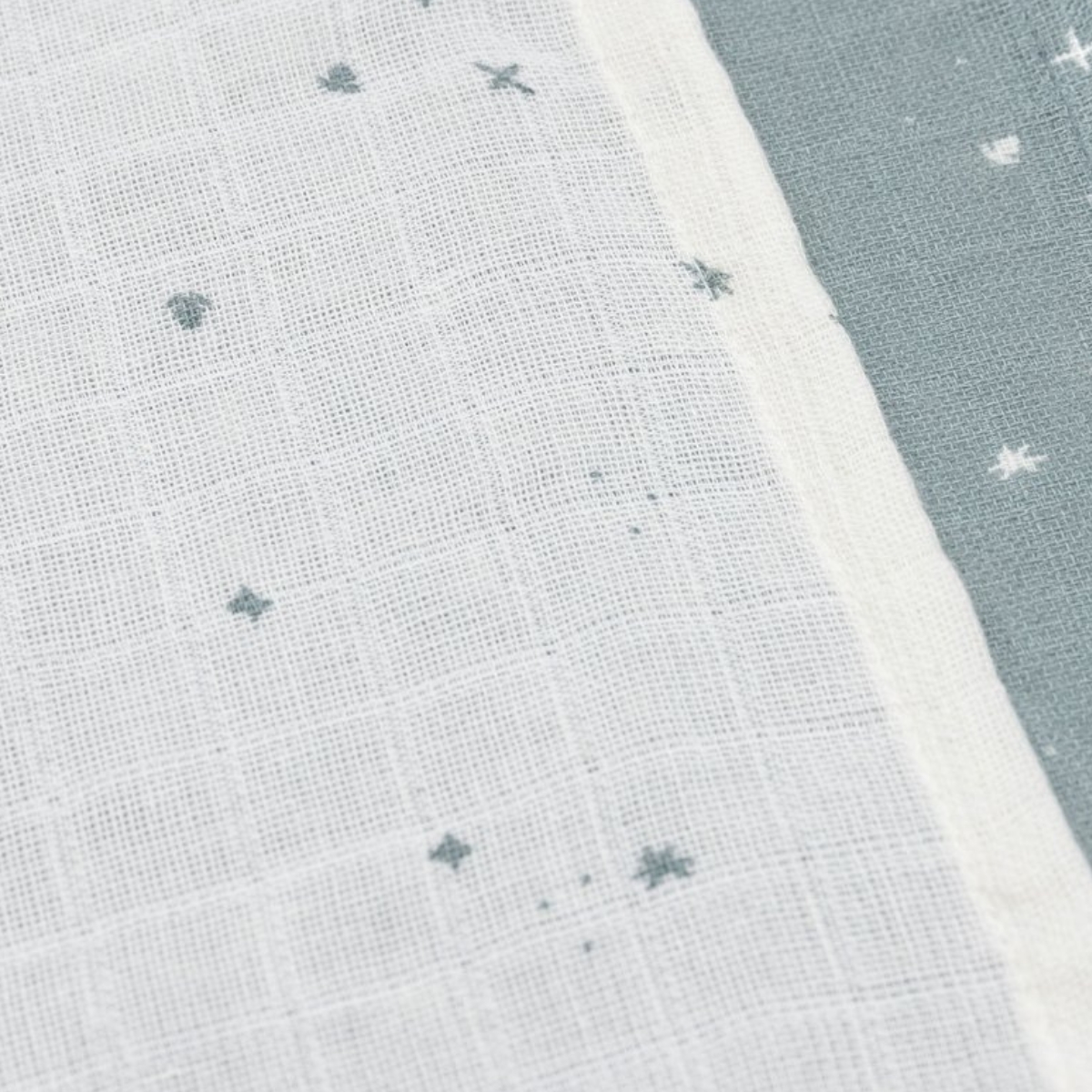 Lot de 3 langes en coton Twinkling Sea Green (70 x 70 cm) (Jollein) - Image 5