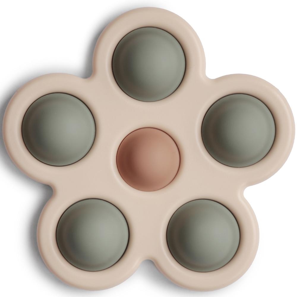 Jouet en silicone Fleur Dried thyme-Natural-Shifting sand (Mushie) - Image 1