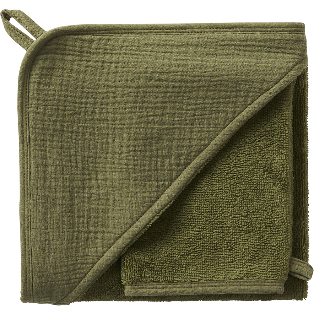 Bb&Co - Cape de bain bambou + gant Fougère (70 x 70 cm)