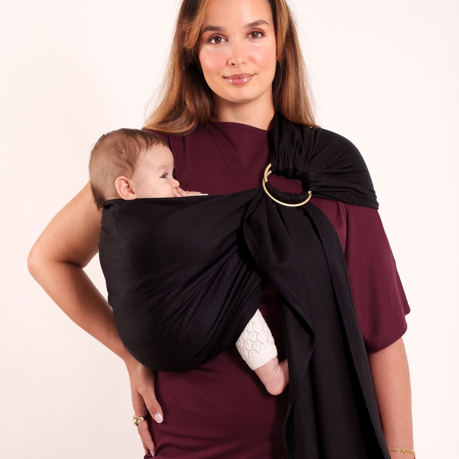 Love Radius - Echarpe de portage Sling tissée sans nœud Noir