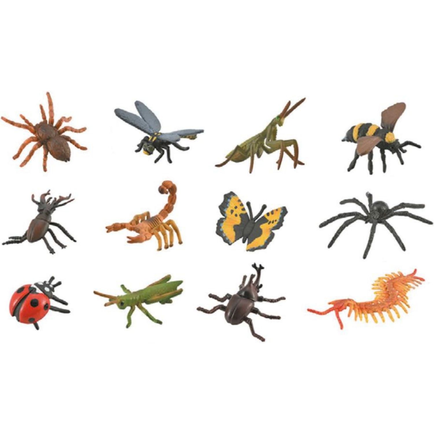 Set de 12 Insectes et araignées (7-11 cm)