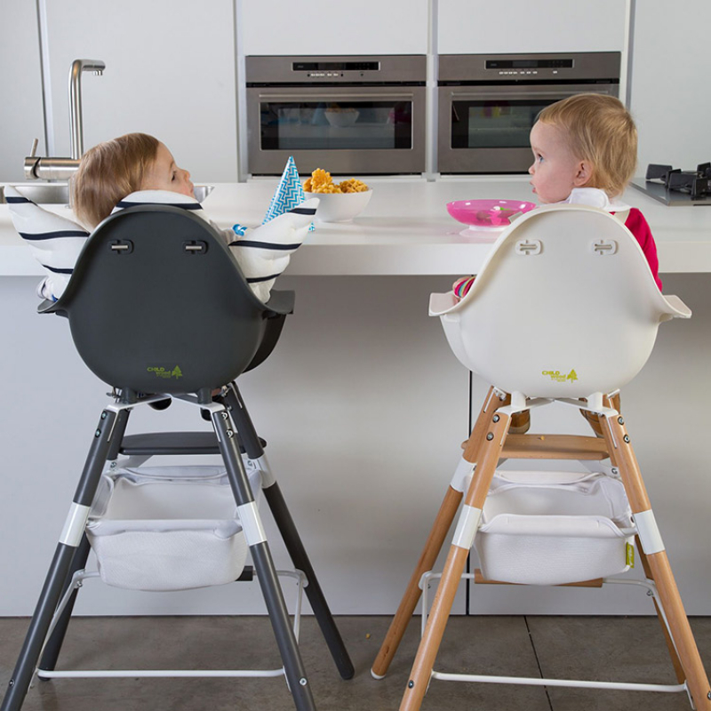 Panier de rangement pour chaise haute Evolu blanc (Childhome) - Image 2