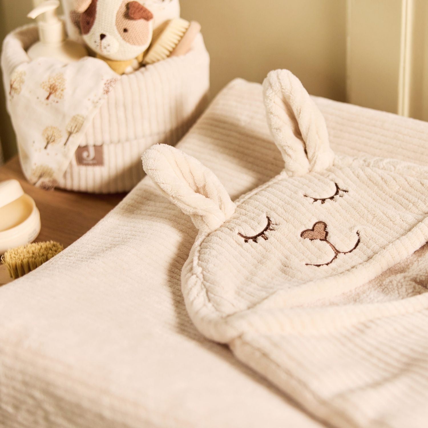 Couverture nomade Bunny Cloudy Rib Oatmeal (Jollein) - Image 3